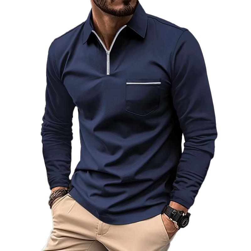 Max | Stilfuld langærmet poloshirt med lommer
