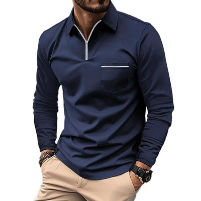 Max | Stilfuld langærmet poloshirt med lommer