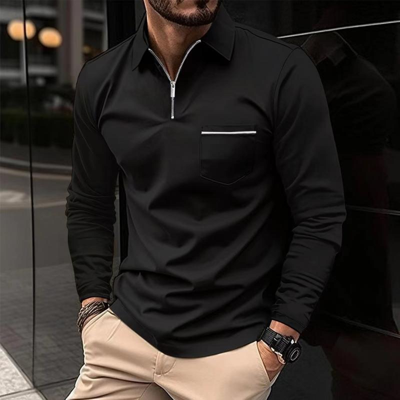 Max | Stilfuld langærmet poloshirt med lommer