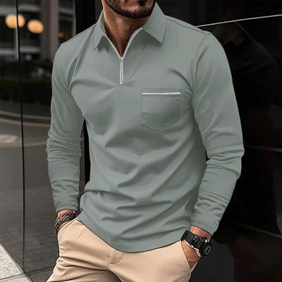 Max | Stilfuld langærmet poloshirt med lommer