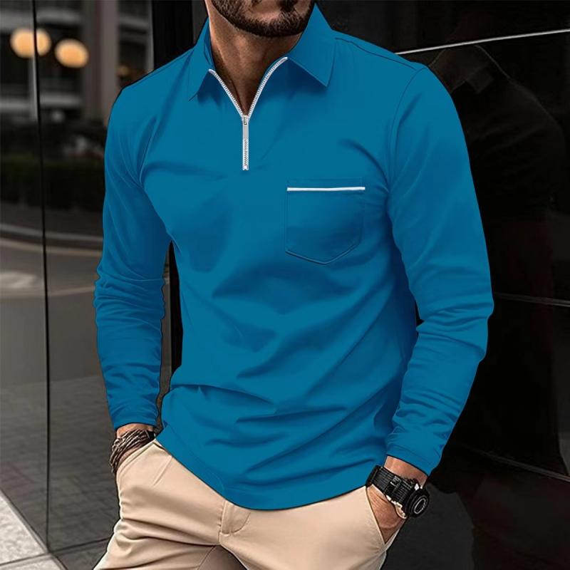 Max | Stilfuld langærmet poloshirt med lommer