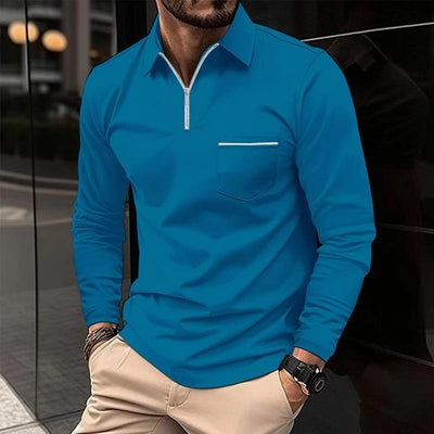 Max | Stilfuld langærmet poloshirt med lommer