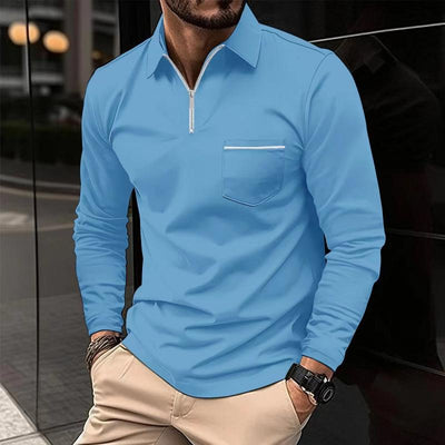 Max | Stilfuld langærmet poloshirt med lommer