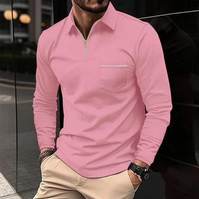 Max | Stilfuld langærmet poloshirt med lommer