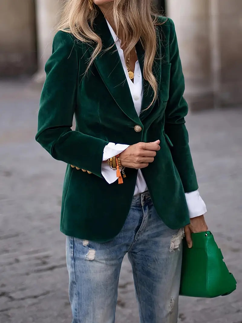 Sofia |  Elegant velourblazer med skræddersyet pasform